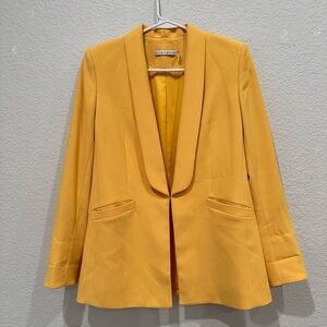 Alice + Olivia Macey Shawl Collar Blazer‎ Yellow Open Front CC906202206 Womens 2